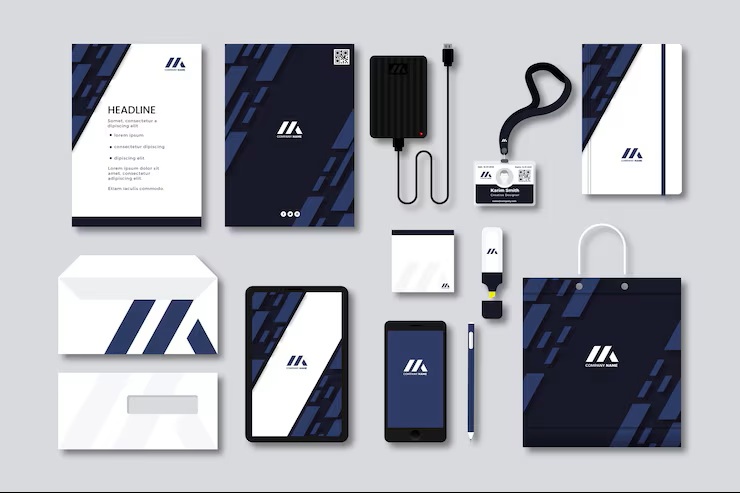 Visual identity and logo design workspace